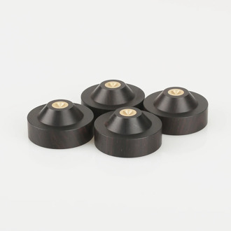 4xAudiocrast 33mm Ebony Wood Speaker Spike Pad Loudspeaker Box Amplifier Shockproof Stand Isolation Feet Base Pad