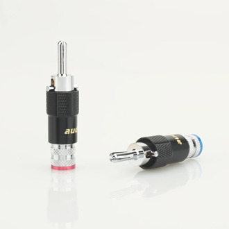 4xAudiocrast Rhodium Plated Audio Banana Speaker Plug Screw Locking 10mm Cable Wire Connector Speaker Cable Plug HIFI Diy