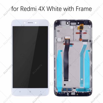 5.0 "Ips Display Voor Xiaomi Redmi 4A 4X Lcd Touch Screen Digitizer Vervanging 4X wit met kader