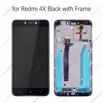 5.0 "Ips Display Voor Xiaomi Redmi 4A 4X Lcd Touch Screen Digitizer Vervanging 4X zwart met kader