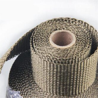 5.08 Cm X 1.59 Mm X 5 M Titanium Uitlaat/Header Heat Wrap Downpipe Isolatie Bandage Tape Roll met Roestvrij Banden Kit