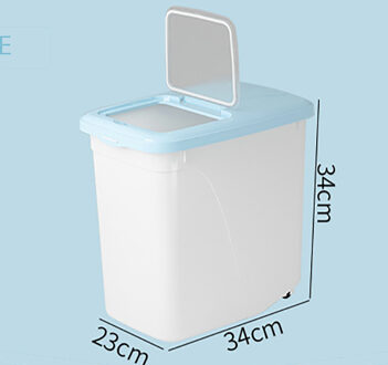 5/10/15Kg Rijst Opbergdoos Verzegelde vochtbestendige Grote Capaciteit Graan Meel Flip Container Keuken dubbele Afdichting Rijst Opbergdoos 15KG blauw