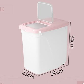 5/10/15Kg Rijst Opbergdoos Verzegelde vochtbestendige Grote Capaciteit Graan Meel Flip Container Keuken dubbele Afdichting Rijst Opbergdoos 15KG roze