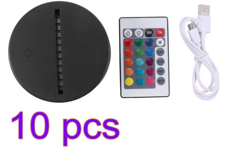 5/10/15Pcs Usb Kabel Touch 3D Led Licht Houder Lamp Base Nachtlampje Vervanging 7 Kleur kleurrijke Licht Bases Tafel Decor Houder 10stk