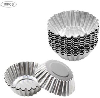 5/10/20/100 pcs Ei Tart Mallen Rvs Cupcake Mold Verdikte Herbruikbare Cake Cookie Mold tin Bakken Tool Baking Cups 10stk