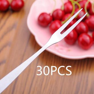 5 10 20 30 Pcs Roestvrij Staal Bestek Fruit Snack Dessert Vork Keuken Party Fruit Pick Gadget Fruit Vork Stailess stalen Vork 30stk