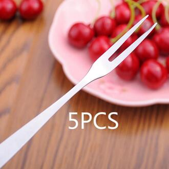 5 10 20 30 Pcs Roestvrij Staal Bestek Fruit Snack Dessert Vork Keuken Party Fruit Pick Gadget Fruit Vork Stailess stalen Vork 5stk