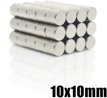 5/10/20/50/100Pcs 10X10 Neodymium Magneet 10Mm X 10Mm n35 Ndfeb Ronde Super Krachtige Sterke Permanente Magnetische Imanes Disc 10x10 10stk