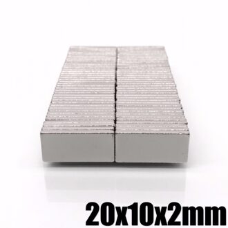 5/10/20/50Pcs 20X10X2 Neodymium Magneet 20 Mm X 10 Mm X 2 N35 Ndfeb Blok Super Krachtige Sterke Permanente Magneet 10stk