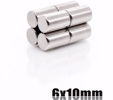 5/10/20/50pcs 6mm x 10mm Sterke Ronde Cilinder Neodymium Schijf Magneten 6*10 6x10 Art Craft Verbinding 6mm * 10mm 10stk