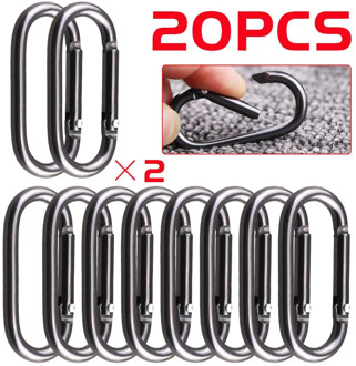 5/10/20pcs Oval Hanging Buckle Carabiner Hanging Buckle Small Bag Buckle Water Bottle Hook for Camping Fishing Hiking Traveling