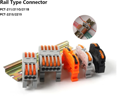 5/10/30/50/100PCS Din Rail Type Quick Wire Connector PCT-211 Compact Splicing Conductor Cable Terminal Block Instead Of UK2.5B