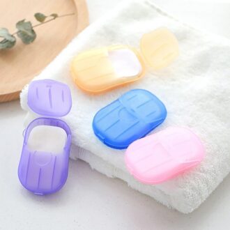 5/10 Doos Reizen Wassen Hand Bad Zeep Papier Scented Slice Sheets Schuimende Zeep Case Papier Wegwerp Mini Zeep Handen Schoonmaken 5 reeks