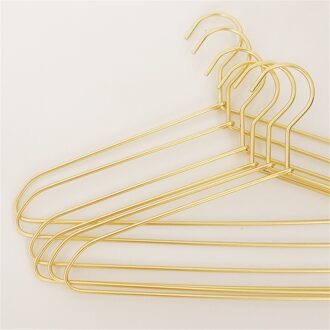 5/10 Pcs Kleerhangers Dikker Aluminium Droogrekken Naadloze Anti-Slip Winddicht Anti-Roest Kleding Hanger Organisatie gouden-1 / 10stk