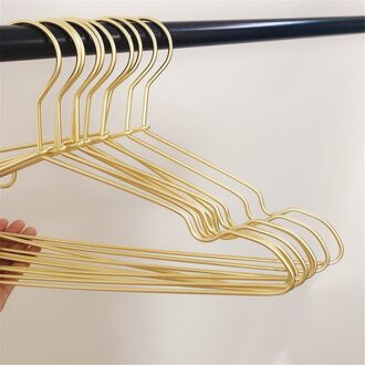 5/10 Pcs Kleerhangers Dikker Aluminium Droogrekken Naadloze Anti-Slip Winddicht Anti-Roest Kleding Hanger Organisatie gouden-2 / 10stk
