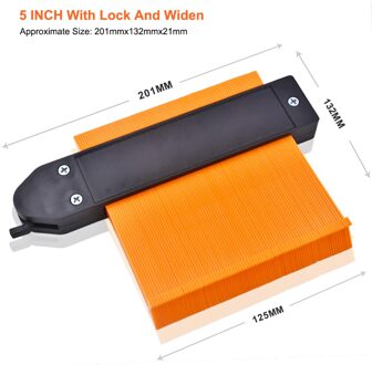 5 "10" Plastic Profiel Kopie Gauge Contour Gauge Duplicator Standaard Hout Tool Markering Betegelen Laminaat Tegels Meet Ruler tool 5IN Widen met Lock