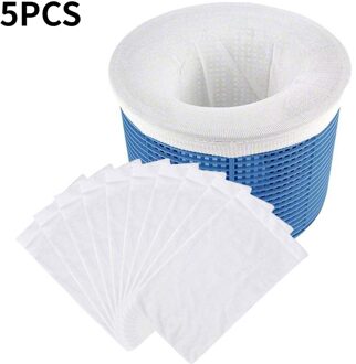 5/10 Stks/set Filter Opslag Zwembad Skimmer Sokken Nylon Zwembad Prullenbak Set Splitter Sokken Voor Mand Skimmers Wit zwembad Supply 5stk