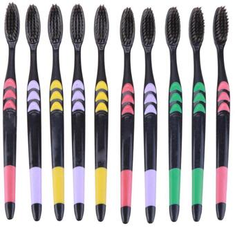 5/10 Stuks Familie Pak Tandenborstel Zachte Bamboe Volwassen Cleancare Tandvlees Fijn Haar Thuis Unisex Gezonde Tanden Reinigen Borstels 10stk