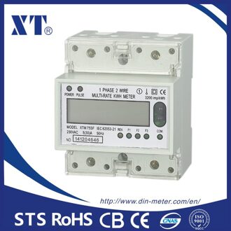 5(100) een 220V 50Hz Eenfase Din Rail Kwh Watt Uur Din-Rail Energiemeter Lcd