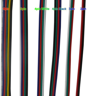 5~100 meters 2pin 3pin 4pin 5Pin 6pin 22 AWG Extension Electric Wire Cable Led Connector For 5050 3528 RGBW RGB CCT LED Stirp