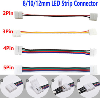 5-100pcs 2/3/4/5 Pin LED Strip Connector for 8mm 10mm 12mm 3528 5050 5630 RGB RGBW IP20 Non-waterproof LED Tape Light to Wire