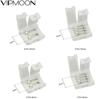 5~100pcs 2pin 4pin led connector Clip 8mm/10mm PCB Strip to Strip for 5050 3528 3014 5630 LED single color/ RGB LED Strip light