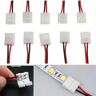5-100Pcs 8mm 10mm 2pin LED Strip Connector cable 2 pins 10mm Width PCB Single Color LED tape light for 3528 2835 5050 LED strip