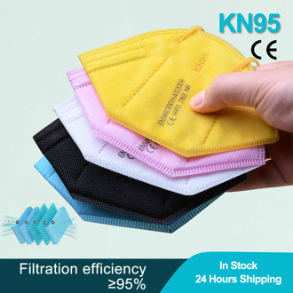 5-100pcs FFP2 Face Mask Hygienic Adult Facial Nonwoven Disposable Protective KN95 Mouth Mask Multi-color FP2 Mascarillas Masque