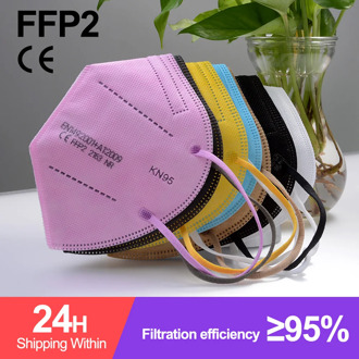 5-100Pcs FFP2 Mascarillas 5 capas Anti-droplet Protective KN95 Face Mask Respirator Reusable 7 colors Adult Masque ffp2mask ce