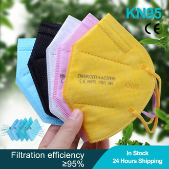 5-100pcs KN95 FFP2 Face Masks Filtering Facial Dustproof Nonwoven Disposable Protective Mouth Dust Mask Pink Mascarillas Masque