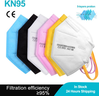 5-100pcs Mascarilla FFP2 KN95 Mouth Mask 5 Layers Anti-droplets Protective KN95 Face Masks Reusable Filter ffp2mask CE In stock