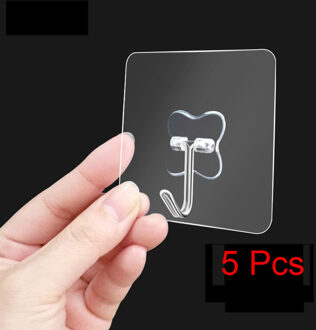 5/10Pc Sterke Transparante Zuignap Sucker Muurhaken Hanger Voor Keuken Badkamer Muur Haken snel 45 #6*6Cm 5stk