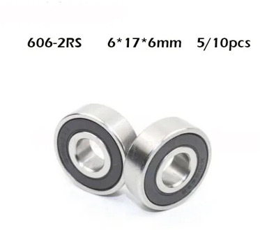 5/10PCS 606 606RS 6*17*6(mm) Bearing free shipping ABEC-1 rubber Sealed Miniature Mini Bearing 606 606RS chrome steel bearings