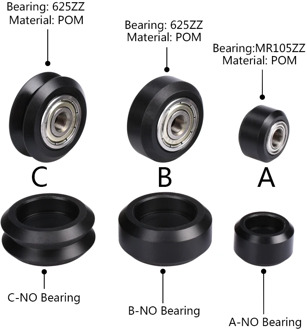 5/10pcs CNC Openbuilds Wheels Plastic POM Small&Big Passive Round wheel perlin wheel & V-type for V-Slot C-Beam 3d printer parts