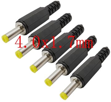 5/10pcs DC Power Man 4.0mm x 1.7mm Soldeer Connector Plug 4.0x1.7mm DC power Mannelijke Stekkers Zwart Straight Solder Adapter 10stk