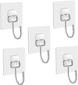 5/10Pcs Grote Lijm Haken Waterdicht Muur Haken Voor Opknoping Zware Metalen Handdoek En Jassen Haken Badkamer handdoek Hanger 5stk