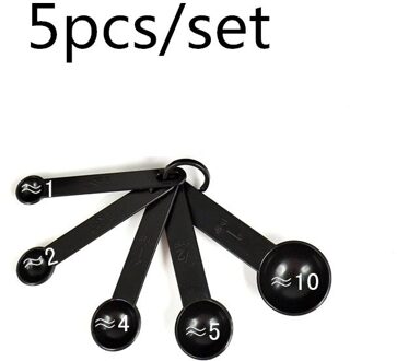 5/10Pcs Keukengereedschap Maatlepels Set Theelepel Koffie Suiker Scoop Cake Bakken Maatbekers Keuken Koken Bakken gereedschap. zwart-5stk lepel