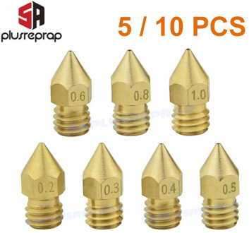 5/10PCS MK8 Brass Nozzle 0.2MM 0.3MM 0.4MM 0.5MM Extruder Print Head Nozzle For 1.75MM CR10 CR10S Ender-3 3D Printer Accessories
