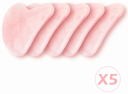 5/10pcs Rose Quartz Jade Stone Heart-shaped Gua Sha Scraper Massage Handmade Guasha Board Anti Wrinkle Skin Care for Body Face