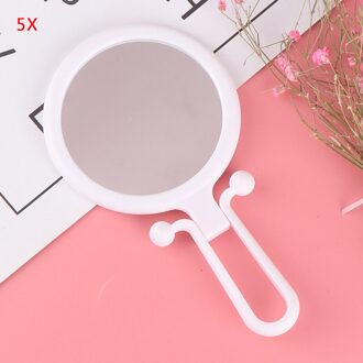 5/10X Vergrootglas Handheld Spiegel Reizen Vouwen Hand Held Ronde Vorm Vouwen Verstelbare Voetstuk Make-Up Spiegel WT5