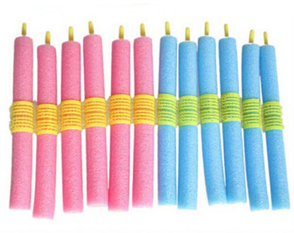 5/12 Stuks Soft Hair Curler Roller Curl Hair Bendy Rollers Diy Magic Haarkrulspelden Tool Styling Rollers spons Haar Curling 12stk zoals getoond