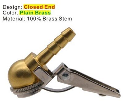 5/16 "Slang Barb Messing Air Chuck Gesloten/Open Clip-On Bal FootTire/Tyre Inflator Gauge Fitting quick Connector Band Reparatie Tools ClosedEnd-PlainBrass