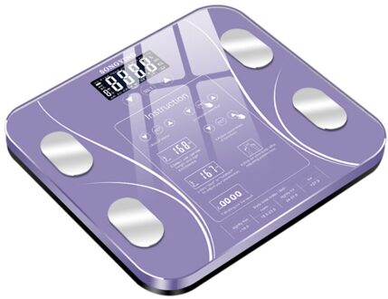 5-180kg Lichaamsgewicht Lichaamsvet Elektronische Weegschalen Floor BMI Digitale Schaal Water Massa Gezondheid Precisie Smart weegschalen Paars