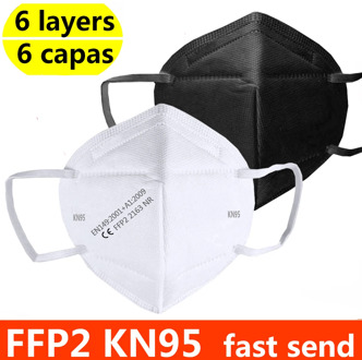 5-200 pcs FFP2 Face mask KN95 Mouth Mask fp2 black and white PM2.5 95% filter Mouth mask dust EU standards Send fast