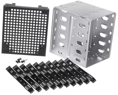 5.25 Inch Te 5X3.5 Inch Sata Hdd Harde Schijf Kooi Rack Voor Pc Benodigdheden Roestvrijstalen Tray Caddy adapter