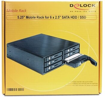 5.25″ Mobile Rack for 6 x 2.5″ SATA HDD / SSD
