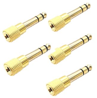 5/3/1Pcs Jack 6.35Mm Stekker Naar 3.5 Mm Vrouwelijke Connector Hoofdtelefoon Versterker Adapter Microfoon 6.3 3.5 Mm Converter 5stk