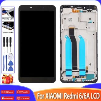5.45 "Aaa Lcd + Frame Voor Xiaomi Redmi 6 Lcd-scherm Ips 1440*720 Resolutie Vervanging montage Voor Redmi 6A Lcd wit met kader