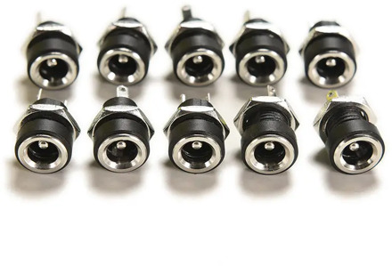 5.5*2.1 3A 12v for DC Power Supply Jack Socket Female Panel Mount Connector 5.5mm 2.1mm Plug Adapter 2 Terminal types 10Pcs