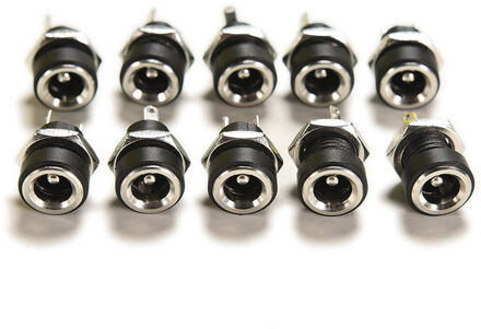 5.5*2.1 3A 12V Voor Dc Voeding Jack Socket Female Panel Mount Connector 5.5Mm 2.1Mm plug Adapter 2 Terminal Types 10Pcs